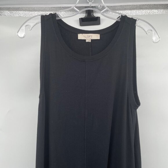 Loft Womens Sleeveless Shift Dress Knee Length Black Size Small - Picture 2 of 9